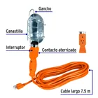 Lámpara de taller con canastilla metálica 7.5 m, VOLTECK 2