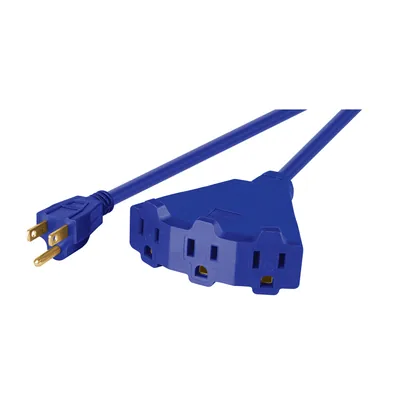 Extensión triple uso rudo 8 m tipo abanico 3x16 AWG, VOLTECK