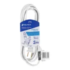 Extensión eléctrica doméstica 2 m clavija recta, blanca 1