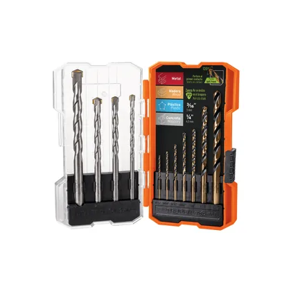 Juego de 11 brocas para metal y concreto en estuche, TRUPER