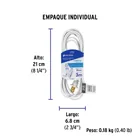 Extensión eléctrica doméstica 3 m clavija recta, blanca 6