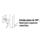 Extensión doméstica aterrizada 5 m blanca con clavija plana 2