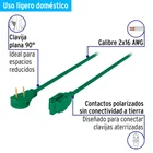 Extensión eléctrica doméstica 4 m clavija plana, verde 3