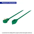 Extensión eléctrica doméstica 5 m clavija plana, verde 1