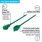 Extensión eléctrica doméstica 10 m clavija plana, verde 2