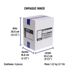 Multicontacto de pared, 800 Joules, 6 contactos y 2 USB A+C 5