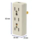 Multicontacto triple, 2 polos + tierra, VOLTECK 3