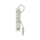 Multicontacto 16 AWG 3 entradas 2 puertos USB supresor 300 J 1