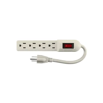 Multicontacto económico 4 entradas, blanco, VOLTECK