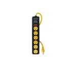 Multicontacto 14 AWG, 6 entradas sup. de picos 600 J, negro 1