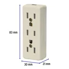 Multicontacto triple para extensión, 2 polos + tierra 3