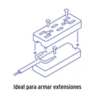 Multicontacto triple para extensión, 2 polos + tierra 4
