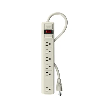 Multicontacto 14 AWG 6 entradas supresor de picos 270 joules