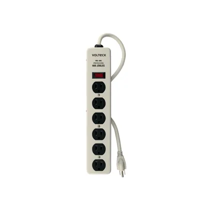 Multicontacto 14 AWG 6 entradas supresor de picos 600 joules