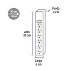 Multicontacto 14 AWG 6 entradas supresor de picos 600 joules 3
