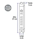 Multicontacto 14 AWG industrial supresor de picos 6 entradas 4