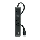 Multicontacto 3 entradas 2 ptos USB sup de picos 300 J negro 1
