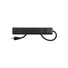 Multicontacto 16 AWG doméstico con 6 entradas, negro VOLTECK 1