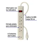 Multicontacto 16 AWG uso rudo con 6 entradas, VOLTECK 2