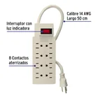 Multicontacto 14 AWG uso rudo con 8 entradas, VOLTECK 2
