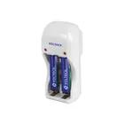 Cargador de pilas, AA, AAA y 9V incluye 2 pilas AAA, VOLTECK 1
