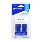 Cargador de pilas, AA, AAA y 9V, incluye 4 pilas AA, VOLTECK 3
