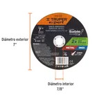 Disco abrasivo de corte preciso metal 7' x 1.5 mm, EXPERT 2
