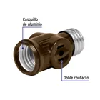 Portalámpara de baquelita, doble contacto, VOLTECK 2