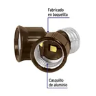 Portalámpara de baquelita, doble entrada, VOLTECK 2