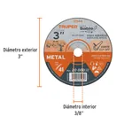 Disco abrasivo de corte preciso metal 3' x 1 mm, TRUPER 2