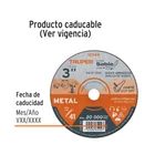Disco abrasivo de corte preciso metal 3' x 1 mm, TRUPER 3