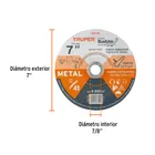 Disco abrasivo de corte preciso metal 7' x 1.5 mm, TRUPER 2