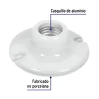 Portalámpara de porcelana, 3-1/2', redonda, VOLTECK 2