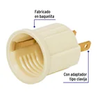 Portalámpara de baquelita, con adaptador, marfil, VOLTECK 3