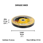 Disco abrasivo de corte preciso metal 7' x 1.5 mm, PRETUL 5