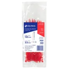 Bolsa con 50 cinchos plásticos 40 lb, 150 x 3.5 mm, rojo 3