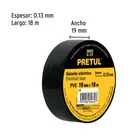 Cinta de aislar de 18 m x 19 mm, negra, PRETUL 2
