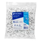 Bolsa con 500 grapas blancas de 6 mm para cable redondo 5