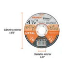 Disco abrasivo de corte preciso metal 4-1/2' x 1.6 mm TRUPER 2