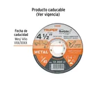 Disco abrasivo de corte preciso metal 4-1/2' x 1.6 mm TRUPER 3