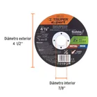 Disco abrasivo de corte preciso metal 4-1/2' x 1 mm, EXPERT 2