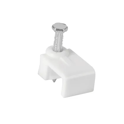 Bolsa con 20 grapas blancas de 8.5 mm para cable plano