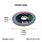 Disco abrasivo de corte preciso metal 4-1/2' x 1.2 mm EXPERT 5