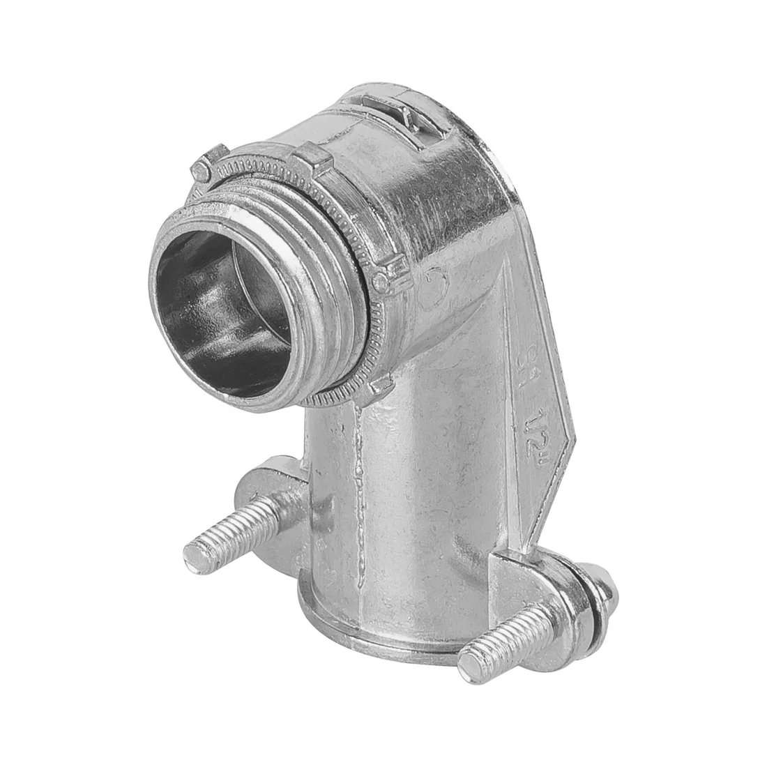Conector curvo 1/2' para tubo flexible metálico, VOLTECK
