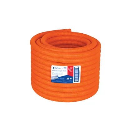 Metro de poliducto 3/4' corrugado flex. s/guía, rollo 25 m