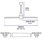 Ventilador de techo para interior, 56', blanco, VOLTECK 5