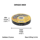Disco abrasivo de corte preciso metal 4-1/2' x 1.6 mm PRETUL 5