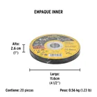 Disco abrasivo de corte preciso metal 4-1/2' x 1 mm, PRETUL 5
