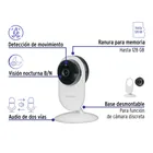 Cámara de seguridad WiFi fija para interior, 2MP 3