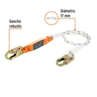 Línea de vida 1.8m cuerda poliéster, absorbedor impacto,ANSI 2